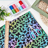 Leopard Print Rainbow Pattern Polycotton Fabric DIY-WH0028-18C-4