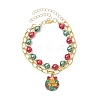 5Pcs 5 Styles Christmas Alloy Enamel Multi-strand Bracelets for Women BJEW-JB12079-3