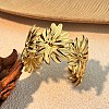 304 Stainless Steel Cuff Bangles for Women BJEW-D363-04A-G-1