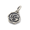 925 Sterling Silver Flower Charms with Jump Rings and 925 Stamp STER-M021-02AS-02-2