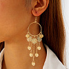 Bohemian Style Alloy & Iron Flat Round Tassel Chandelier Earrings FS-WGEBDA7-08-1