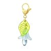 7Pcs 7 Colors Flower Acrylic & Glass Pendants Decorations. with 304 Stainless Steel Lobster Claw Clasps HJEW-JM02898-4