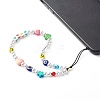 ABS Plastic Imitation Pearl and Imitate Austrian Crystal Bicone Glass Beads Mobile Straps HJEW-JM00554-3