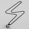 304 Stainless Steel Football Pendant Necklace with Box Chains for Women X1-NJEW-SZC0003-01EB-1