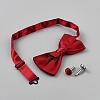 Polyester Pocket Towel Accessories & Bowknot Ties & Iron Cuffinks Sets AJEW-WH20007-78D-2