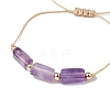 Natural Mixed Gemstone Colunm Braided Bead Bracelet BJEW-JB09761-4