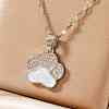Fashionable Brass Micro Pave Clear Cubic Zirconia Bear Paw Print Pendant Necklaces for Women DN9774-1-1