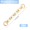 2Pcs Alloy Rectangle & Octagon Link Chain Bag Extension Chains HJEW-HS00047-2