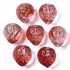 Transparent Spray Painted Glass Beads X-GLAA-R215-01-B02-1