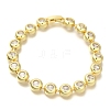 Rack Plating Brass Micro Pave Cubic Zirconia Chain Bracelets BJEW-P336-09G-1