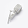 Anti-Tarnish Rhodium Plated 925 Sterling Silver Micro Pave Cubic Zirconia Pendant Bails STER-P034-43P-1