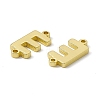 Rack Plating Brass Letter Connector Charms KK-C007-38G-E-3