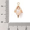 Brass Inlay Clear Glass Pendants KK-S388-28G-3