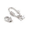 Brass Micro Pave Clear Cubic Zirconia Lobster Claw Clasps KK-U059-56P-2