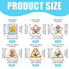 6Pcs 6 Styles Printed Handmade Porcelain Beads PORC-TA0001-49-3