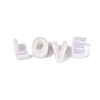 UV Plating Opaque Rainbow Iridescent Acrylic Beads OACR-P010-23B-4
