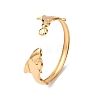 Marine 304 Stainless Steel Cuff Bangles for Women LS-BJEW-Z147-01G-05-2