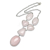 Natural Rose Quartz Necklaces NJEW-C049-01B-P-1