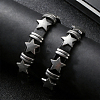2Pcs Retro Punk Hip-Hop Pentagram Leather Bracelet BJEW-CL0001-41-4