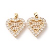 Valentine's Day Brass Micro Pave Clear Cubic Zirconia Pendants KK-A304-24D-G-1