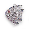 Brass Micro Pave Cubic Zirconia Links ZIRC-F093-15P-1