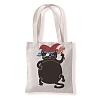 Cute Cat Printed Canvas Women's Tote Bags PW-WG7E628-05-1