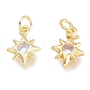 Brass Micro Pave Clear Cubic Zirconia Charms KK-M206-38G-1