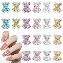 HOBBIESAY 120Pcs 6 Colors Bear Resin Rhinestone Cabochons MRMJ-HY0002-52