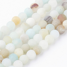 Natural Flower Amazonite Bead Strands G-G735-61F-4mm