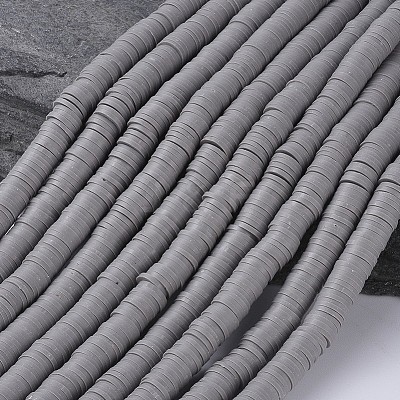 Flat Round Handmade Polymer Clay Beads CLAY-R067-8.0mm-40-1