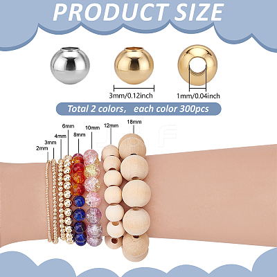 Brass Round Spacer Beads KK-PH0013-75B-1