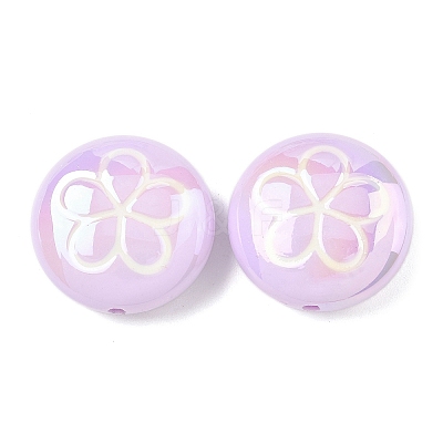 2Pcs UV Plating Acrylic Beads FIND-C067-03G-1