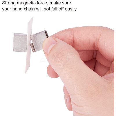 304 Stainless Steel Matte Magnetic Bracelet Clasps STAS-PH0018-11-WH-1