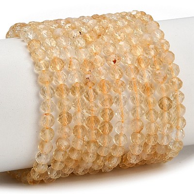 Heated Natural Citrine Beads Strands GG-CBA77FB-B10-4mm-1