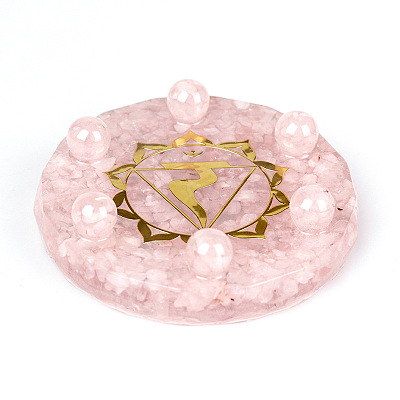 Resin Chakra Round Display Decoration PW-WG65353-05-1