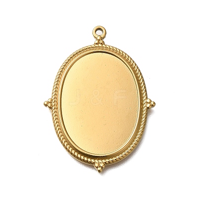 Ion Plating(IP) 304 Stainless Steel Pendant Cabochon Settings STAS-H225-03G-1