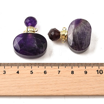 Natural Amethyst Perfume Bottle Pendants G-L623-07G-05-1