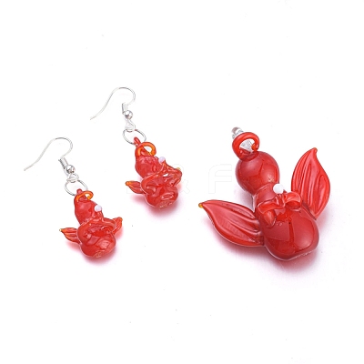 (Jewelry Parties Factory Sale)Handmade Lampwork Jewelry Sets SJEW-F215-01-P-1