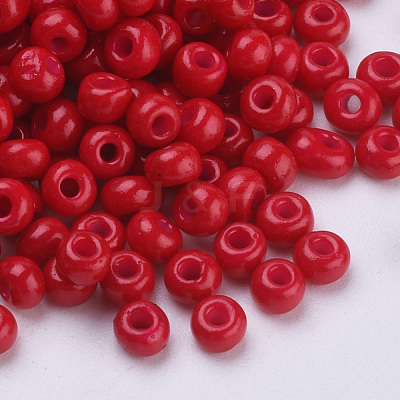 Baking Paint 8/0 Glass Seed Beads SEED-Q025-3mm-L30-1