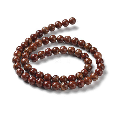 Natural Wood Lace Stone Wooden Jasper Beads Strands G-P516-A02-02-1