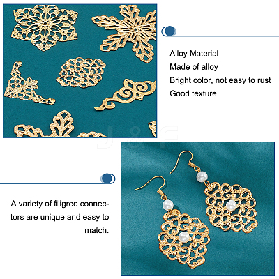 5 Style Iron Filigree Joiners Links IFIN-PH0001-95-1