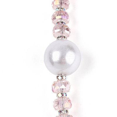Acrylic & Glass & ABS Plastic Pearl & Alloy & Polymer Clay Pave Rhinestone Beads Strands MAK-T011-08C-1
