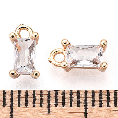 Brass Cubic Zirconia Charms X1-KK-S350-367N-1