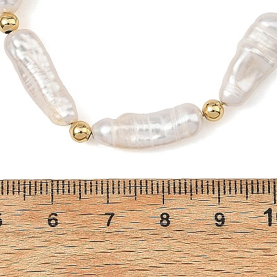 Natural Baroque Pearl Keshi Pearl Beaded Necklaces NJEW-JN06606-1
