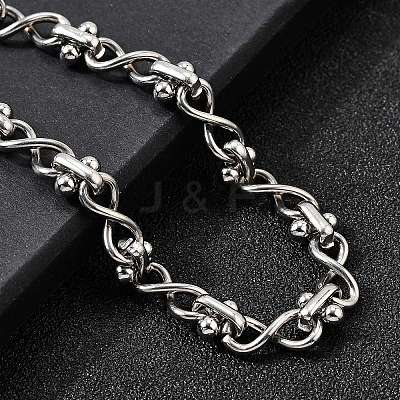 304 Stainless Steel Infinity Link Chain Bracelets for Women BJEW-K226-14B-P-1