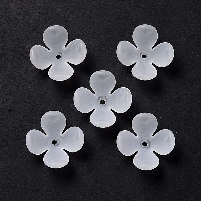 Frosted Acrylic Bead Caps OACR-G014-01-1