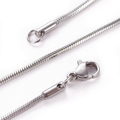 Non-Tarnish 304 Stainless Steel Snake Chain Necklaces X-NJEW-F265-C-P-1