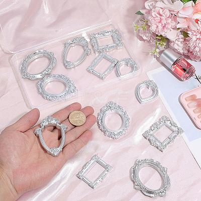 12Pcs 6 Styles Resin Embossed Photo Frames AJEW-AR0005-59A-1