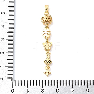 Brass Micro Pave Clear Cubic Zirconia Pendants LS-KK-D101-01B-G-1