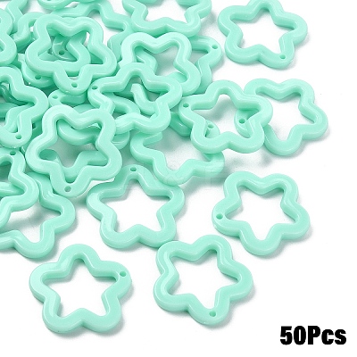 50Pcs Opaque Acrylic Pendants MACR-YW0004-36C-1